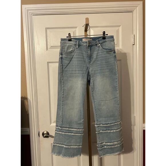 Liverpool Hannah Tiered Frayed Crop Flare, Size 8/29 - Picture 3 of 6